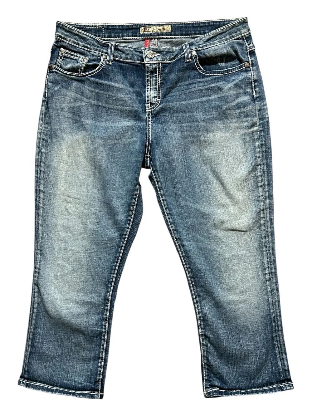 BKE Taylor Cropped Jeans in Mid Blue Wash